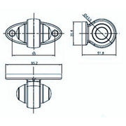 LED рогче късо, бяло/червено - 12-24V