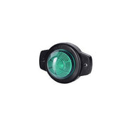 Зелен малък кръгъл LED габарит, с черна подложка, 12-24V