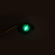 Зелен малък кръгъл LED габарит, с черна подложка, 12-24V