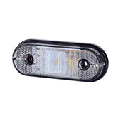 Бял LED габарит с 1 диод овал, 12-24V