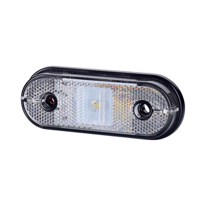 Бял LED габарит с 1 диод овал, 12-24V