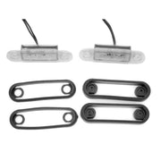 LED габарит - флаш с 2 СМД диода, двойна черна основа бял, 12-24V