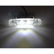 LED габарит - флаш с 2 СМД диода, двойна черна основа бял, 12-24V