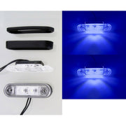 LED габарит - флаш с 2 СМД диода, двойна черна основа, 12-24V - СИН