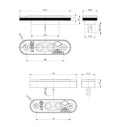 LED габарит - флаш с 2 СМД диода, двойна черна основа - бял с жълта основа, 12-24V