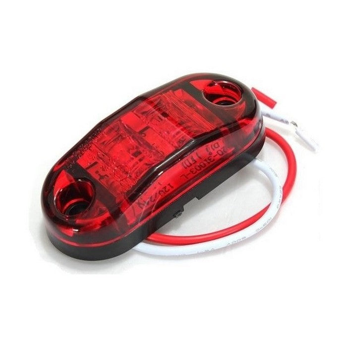 LED габарит с 2 диода 12V, червен овал - Е-маркиран