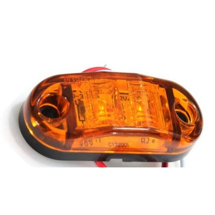 LED габарит жълт овал Е-маркиран с 2 диода, 24V