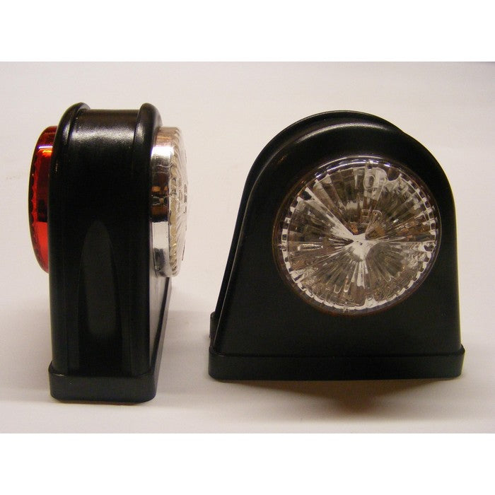 LED габарит рогче с 10 диода, червено-бяло -  24V