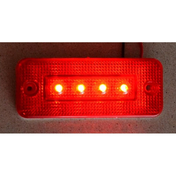 Червен LED габарит с 4 диода, 24V за камион/ бус/ ремарке