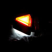Mini триъгълно LED рогче, червено/бяло - 12/24V