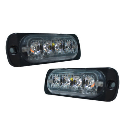 Блиц габарит „Пътна помощ“, 4 LED, 12W, оранжева светлина, бяло стъкло, 12V/24V