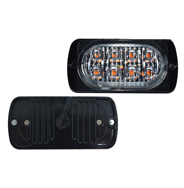 Блиц габарит Пътна помощ с оранжевa светлина, бяло стъкло, 4 LED, 24W