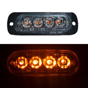 Блиц габарит „Пътна помощ“, 4 LED, 12W, оранжева светлина, бяло стъкло, 12V/24V