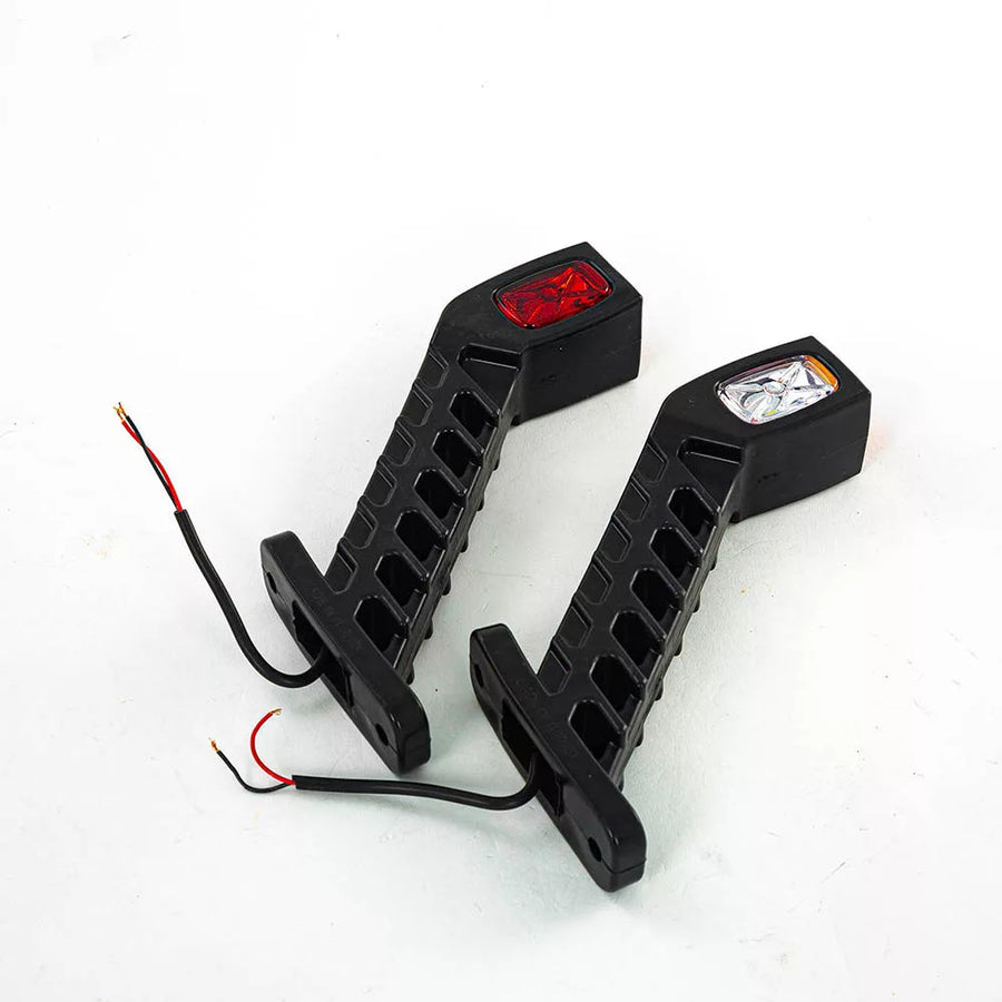 Jumbo Голямо Тройно LED рогче правоъгълно, косо -12/24V