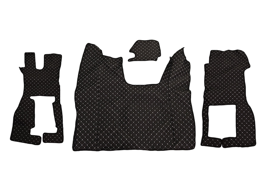 Кожени стелки за SCANIA R FOLDABLE PASSENGER SEAT 2016+, черно с бял шев - Non slip