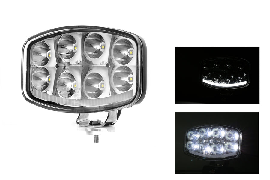 64W LED ЛЕД Фар Халоген Лампа с Три Функции Неон Neon Ефект 12V - 24V Бяла светлина 6500LM