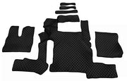Кожени стелки за MAN TGX MANUAL, с две чекмеджета 2018+, черни със зелен шев, Non Slip