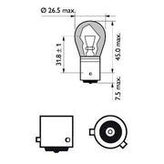 Комплект от 2 броя крушки крушка (PY21W) 12V BAU15S 21W в блистер оранжева светлина Philips