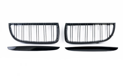 Двойни Бъбреци Решетки за BMW Е90 Е91 Pre-Facelift Преди Фейслифта 2005-2008 Черен Гланц