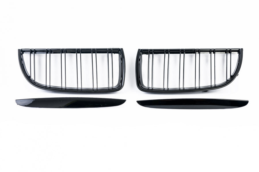 Двойни Бъбреци Решетки за BMW Е90 Е91 Pre-Facelift Преди Фейслифта 2005-2008 Черен Гланц