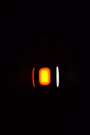 Дясно тройно косо  LED NEON рогче, кръгли стъкла Ч/Б/Ж - 12/24V