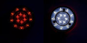 LED габарит за огледало (обеци), червено бяло с черен ринг, 12/24V, 36 диода