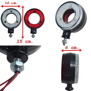 Габарит за огледало с отвор, червено бяло, 12/24V (обеци) - LED