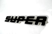 Огледална табела с никелиран надпис "Super", за решетка, 12/24V