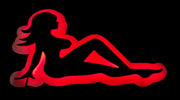 Дясна 3D LED табела WOMAN LADY, червена мат, 59x32 см, 12/24V