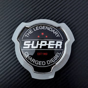Огледална табелка SUPER – черна, външна, за решетка, 12/24V, жълт неон