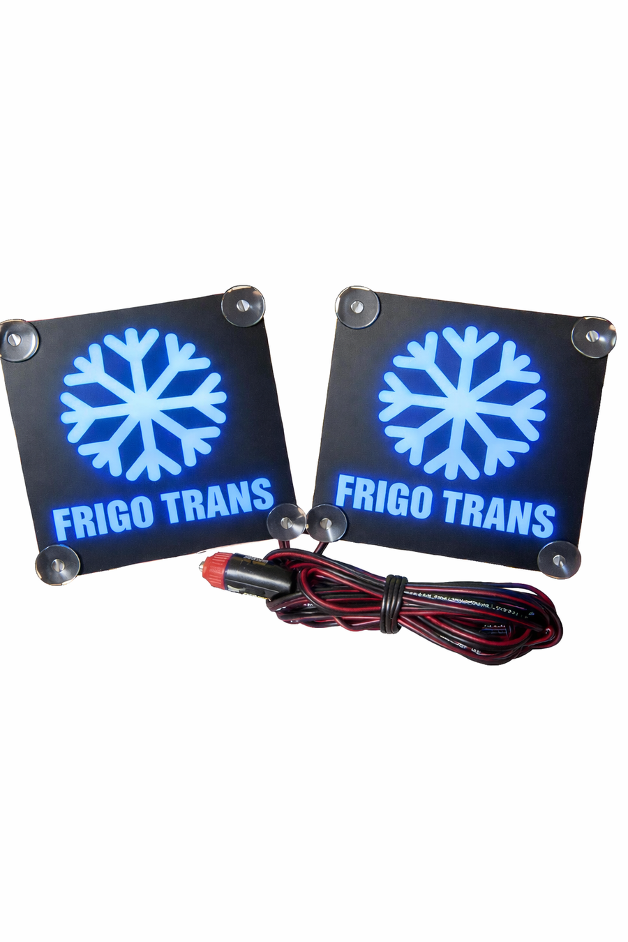 Черни вътрешни табели за предно стъкло "Frigo Trans" - синя светлина