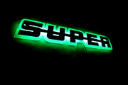 Огледална табела с надпис Super,  за решетка, 24V, Зелена