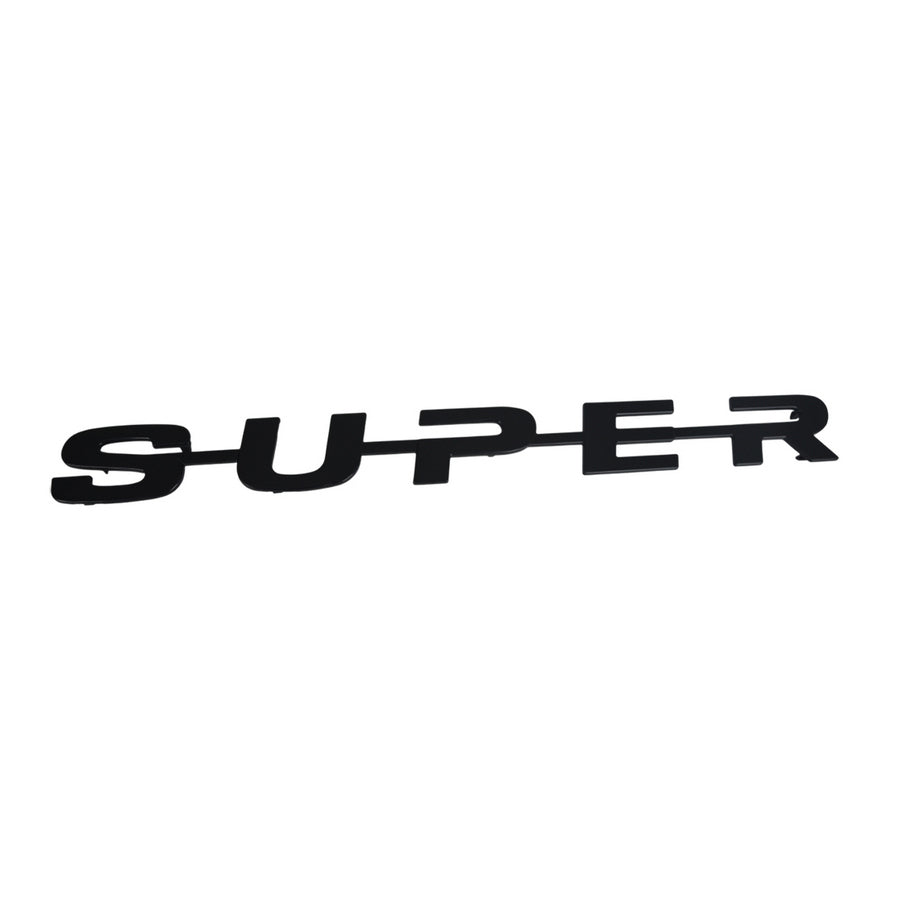 Надпис SUPER за предна решетка, 57 см - Черен матов
