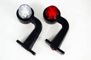 Maxi габарит, криво LED рогче, червено/бяло, 12/24V