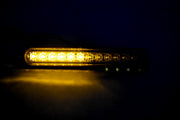 LED блиц 12 диода, флаш светлина прозрачно стъкло, 12/24V, Жълт