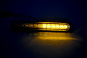 LED блиц 12 диода, флаш светлина прозрачно стъкло, 12/24V, Жълт
