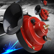 Комплект двутонна тромба клаксон тип „Охлюв“ 12V (2 PIN) с реле – за автомобили, джипове, ванове, автобуси и мотоциклети