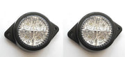 Кръгъл бял Led габарит, с 4 диода, 12V