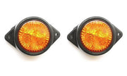 Кръгъл жълт LED габарит, с 4 диода, 12V