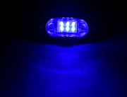 LED габарит, овал с 6 диода, бял със синя светлина, 12V
