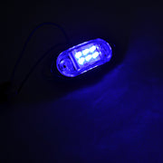 LED габарит, овал с 6 диода, бял със синя светлина, 12V