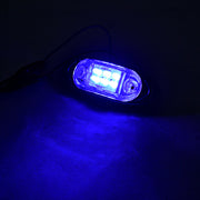 LED габарит, овал с 6 диода, бял със синя светлина, 12V