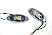 Овален LED габарит, бял  със зелена светлина, 12V