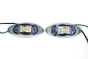 Овален LED габарит, бял  със зелена светлина, 12V