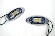 Овален LED габарит, бял със зелена светлина, 24V