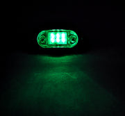 Овален LED габарит, бял със зелена светлина, 24V