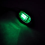 Овален LED габарит, бял със зелена светлина, 24V