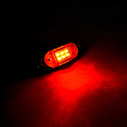 Овален LED габарит, бял с червена светлина, 24V