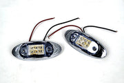 Овален LED габарит, бял с червена светлина, 24V