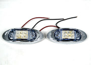 Овален LED габарит, бял с червена светлина, 24V